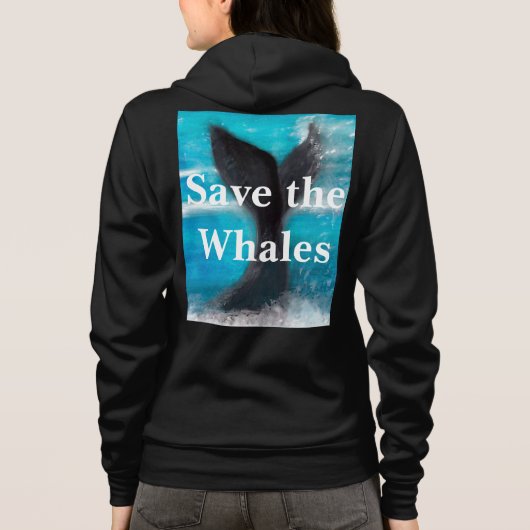 Schwanz eines Whales - der Whales wird Schwarz Ger Hoodie (Rückseite)