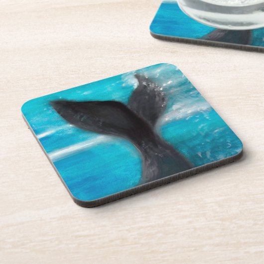Schwanz eines Whales Getränkeuntersetzer (Linke Seite)