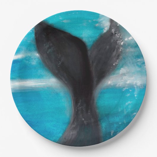 Schwanz eines Whales Pappteller (Vorderseite)