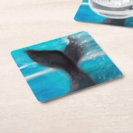 Schwanz eines Whales Rechteckiger Pappuntersetzer (angewinkelt)