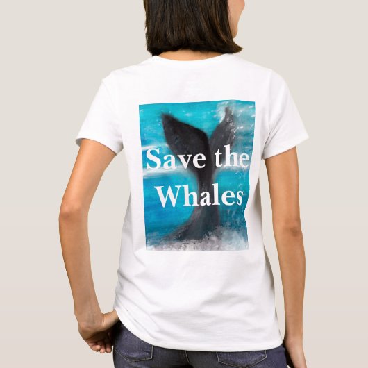 Schwanz eines Whales - Rett der Wale White T-Shirt (Rückseite)
