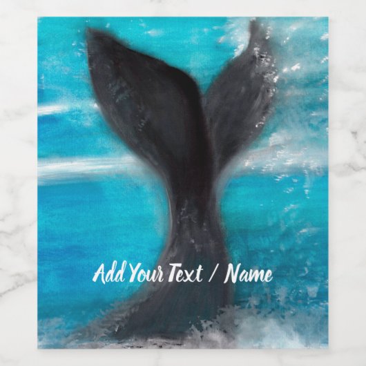 Schwanz eines Whales Weinetikett (Einzelnes Label)