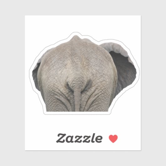 Schwanz Elephant Foto Aufkleber (Blatt)