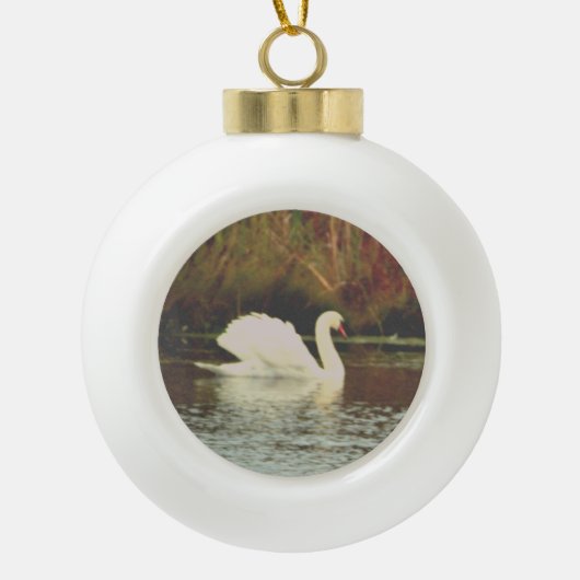 Schwanz Keramik Kugel-Ornament (Vorderseite)