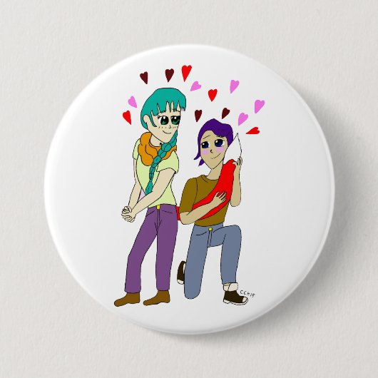 Schwanz Liebe Button (Vorderseite)