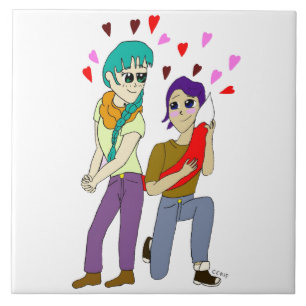 Schwanz Liebe Fliese