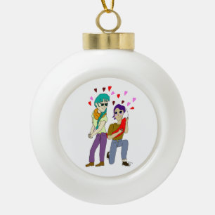 Schwanz Liebe Keramik Kugel-Ornament