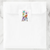 Schwanz Liebe Quadratischer Aufkleber (Tasche)