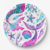 Schwanz, Muscheln und Starfish für Wasserfarben Pappteller (Vorderseite)