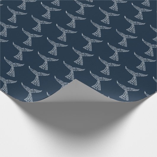 Schwanz Nautic Whale Art Geschenkpapier (Ecke)