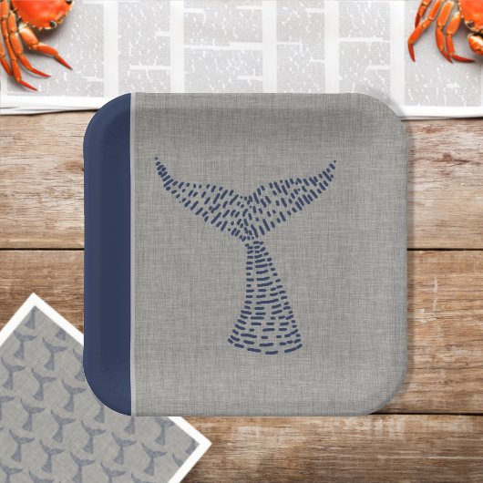 Schwanz Nautic Whale Art Pappteller