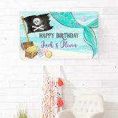 Schwanz Pirate und Mermaid zum Geburtstag Banner (Insitu)