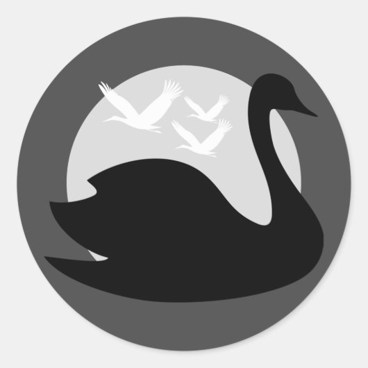 Schwanz-Risiko für Schwarzen Runder Aufkleber (Vorderseite)