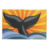 Schwanz und Meereswellen Kissenbezug (Rückseite-Links)