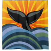 Schwanz und Wellen Duschvorhang (Vorderseite)