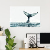 Schwanz von Walen aus dem Ozean Poster (Heimbüro)