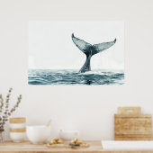 Schwanz von Walen aus dem Ozean Poster (Küche)