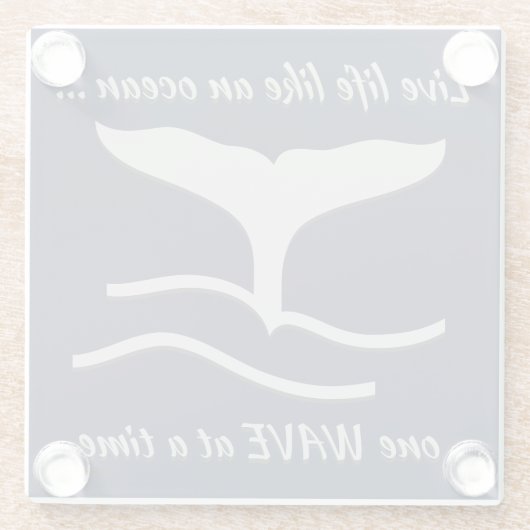 Schwanz von Walen mit Grafiken Glasuntersetzer (Rückseite)