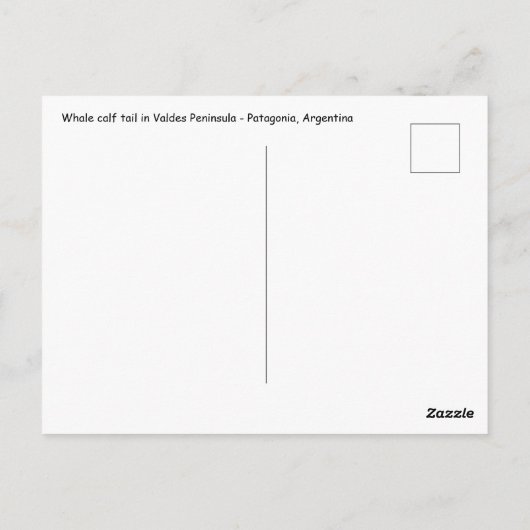 Schwanz von Whale - Argentinien Postkarte (Rückseite)