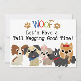 Schwanz Waging Hund Einladung zum Geburtstag