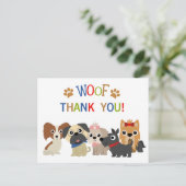 Schwanz Waging Hund Geburtstag Danke, Postkarte (Stehend Vorderseite)