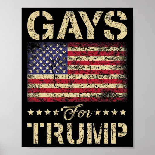 Schwänze für die amerikanische Fahne der Trump-US  Poster (Vorne)