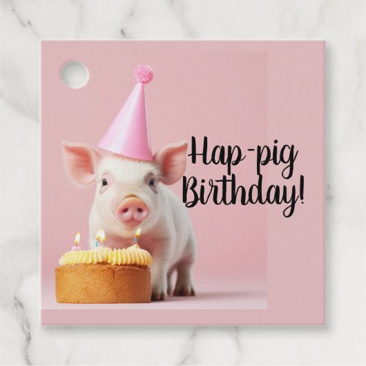 Schwänze Geburtstag! Geschenkanhänger (Vorderseite)