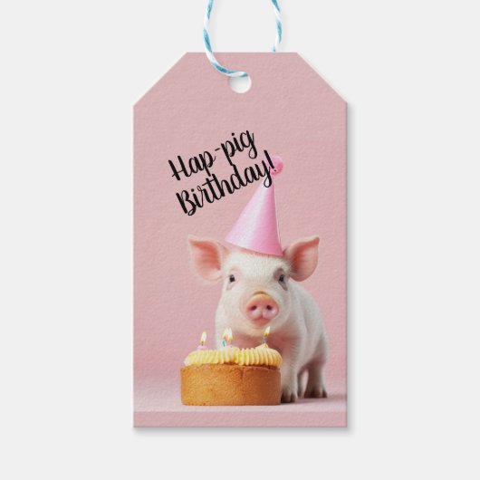 Schwänze Geburtstag! Geschenkanhänger (Vorderseite)