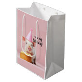 Schwänze Geburtstag! Mittlere Geschenktüte (Vorderseite Schrägansicht)