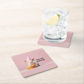 Schwänze Geburtstag! Rechteckiger Pappuntersetzer (Vor Ort)