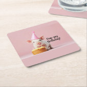 Schwänze Geburtstag! Rechteckiger Pappuntersetzer (angewinkelt)