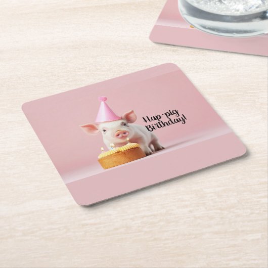 Schwänze Geburtstag! Rechteckiger Pappuntersetzer (angewinkelt)