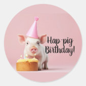 Schwänze Geburtstag! Runder Aufkleber (Vorderseite)