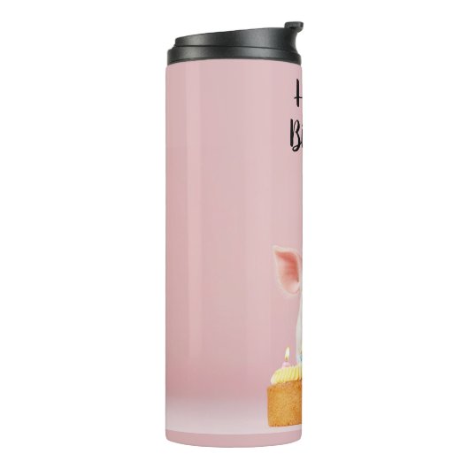 Schwänze Geburtstag! Thermosbecher (Nach links gedreht)