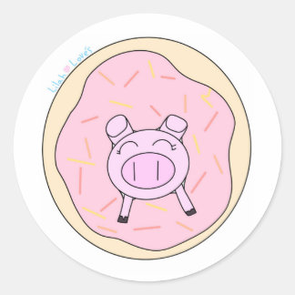 Schwänze in einem Donut Sticker! Runder Aufkleber
