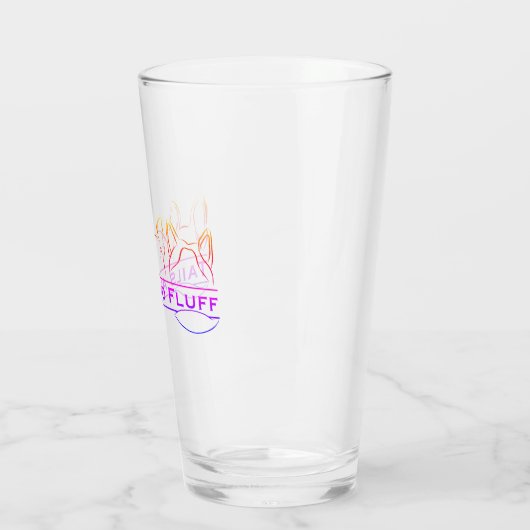 Schwänze und farbige Fluff-Logos Glas (Links)