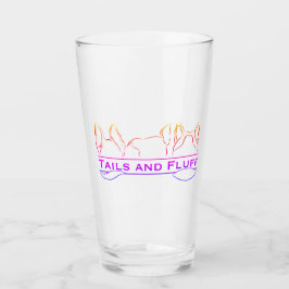 Schwänze und farbige Fluff-Logos Glas