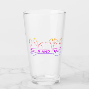 Schwänze und farbige Fluff-Logos Glas
