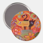 Schwänze und Katzen Magnet (Vorderseite/Rückseite)