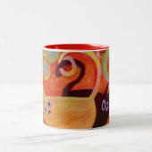 Schwänze und Katzen Zweifarbige Tasse (Mittel)