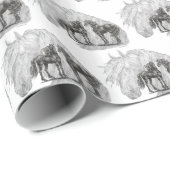 Schwänze von Black Friesian Horses Manes Geschenkpapier (Rolleneckpunkt)