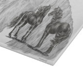 Schwänze von Black Friesian Horses Manes Schneidebrett (Ecke)