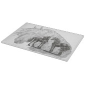 Schwänze von Black Friesian Horses Manes Schneidebrett (Ecke)