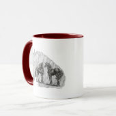 Schwänze von Black Friesian Horses Manes Tasse (Vorderseite Links)