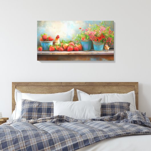 Schwänze von Erdbeeren Leinwanddruck (Insitu (Schlafzimmer))