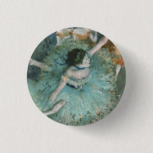 Schwänzender (Tänzer auf Grün) Edgar Degas Button (Vorderseite)
