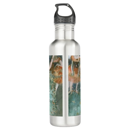 Schwänzender (Tänzer auf Grün) Edgar Degas Edelstahlflasche (Rückseite)