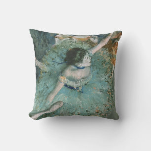 Schwänzender (Tänzer auf Grün) Edgar Degas Kissen