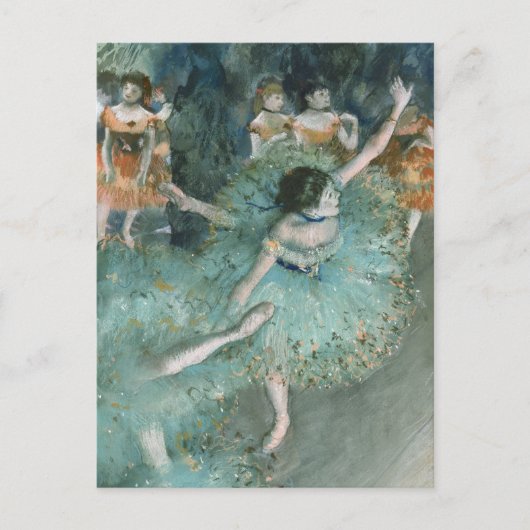 Schwänzender (Tänzer auf Grün) Edgar Degas Postkarte (Vorderseite)