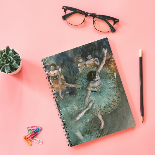 Schwänzender Tänzer, Tänzer in Grün | Edgar Degas Notizblock